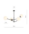 Hunter 4 Svart/Opal taklampa - Ø15 cm, E14, 230V, utan ljuskälla.