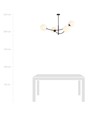 Hunter 4 Svart/Opal taklampa - Ø15 cm, E14, 230V, utan ljuskälla.