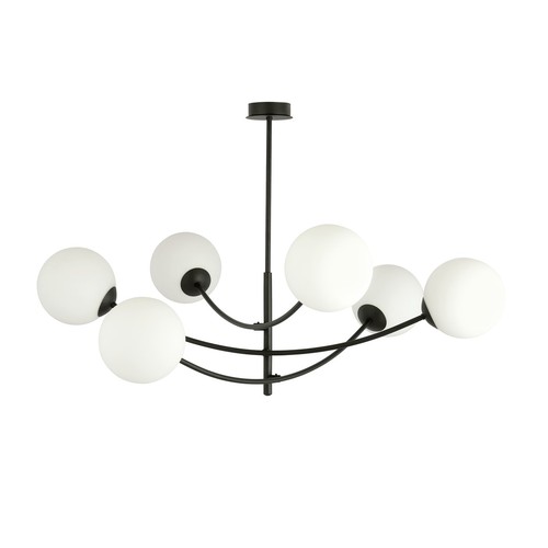 Hunter 6 Svart/Opal taklampa - Ø15 cm, E14, 230V, utan ljuskälla