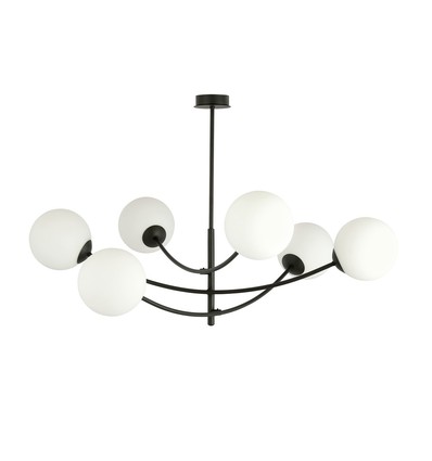 Hunter 6 Svart/Opal taklampa - Ø15 cm, E14, 230V, utan ljuskälla