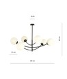 Hunter 6 Svart/Opal taklampa - Ø15 cm, E14, 230V, utan ljuskälla