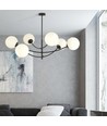 Hunter 6 Svart/Opal taklampa - Ø15 cm, E14, 230V, utan ljuskälla