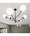 Hunter 6 Svart/Opal taklampa - Ø15 cm, E14, 230V, utan ljuskälla