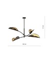 Lotus 4 Svart/Guld taklampa - Ø12 cm, E14, 230V, utan ljuskälla