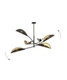 Lotus 6 Svart/Guld taklampa - Ø12 cm, E14, 230V, utan ljuskälla