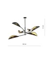 Lotus 6 Svart/Guld taklampa - Ø12 cm, E14, 230V, utan ljuskälla