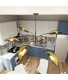 Lotus 6 Svart/Guld taklampa - Ø12 cm, E14, 230V, utan ljuskälla