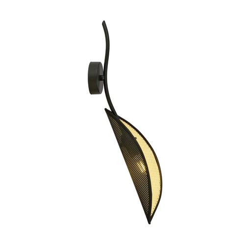 Lotus K1 Svart/Guld vägglampa - Ø12 cm, E14, 230V, utan ljuskälla.