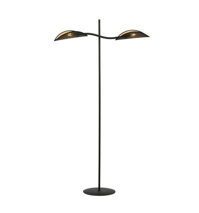 Lotus LP2 Svart/Guld golvlampa - Ø12 cm, E14, 230V, utan ljuskälla
