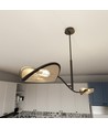 Lotus 2 Svart/Rattan taklampa - Ø12 cm, E14, 230V, utan ljuskälla