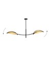Lotus 2 Svart/Rattan taklampa - Ø12 cm, E14, 230V, utan ljuskälla