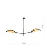 Lotus 2 Svart/Rattan taklampa - Ø12 cm, E14, 230V, utan ljuskälla