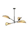 Lotus 4 Svart/Rattan taklampa - Ø12 cm, E14, 230V, utan ljuskälla