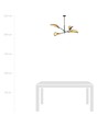 Lotus 4 Svart/Rattan taklampa - Ø12 cm, E14, 230V, utan ljuskälla