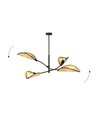 Lotus 4 Svart/Rattan taklampa - Ø12 cm, E14, 230V, utan ljuskälla