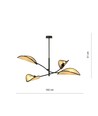 Lotus 4 Svart/Rattan taklampa - Ø12 cm, E14, 230V, utan ljuskälla