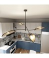 Lotus 4 Svart/Rattan taklampa - Ø12 cm, E14, 230V, utan ljuskälla