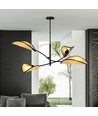 Lotus 4 Svart/Rattan taklampa - Ø12 cm, E14, 230V, utan ljuskälla