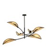 Lotus 6 Svart/Rattan taklampa - Ø12 cm, E14, 230V, utan ljuskälla