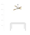 Lotus 6 Svart/Rattan taklampa - Ø12 cm, E14, 230V, utan ljuskälla