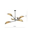 Lotus 6 Svart/Rattan taklampa - Ø12 cm, E14, 230V, utan ljuskälla