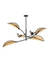 Lotus 6 Svart/Rattan taklampa - Ø12 cm, E14, 230V, utan ljuskälla