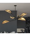 Lotus 6 Svart/Rattan taklampa - Ø12 cm, E14, 230V, utan ljuskälla