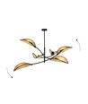 Lotus 6 Svart/Rattan taklampa - Ø12 cm, E14, 230V, utan ljuskälla