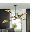 Lotus 6 Svart/Rattan taklampa - Ø12 cm, E14, 230V, utan ljuskälla