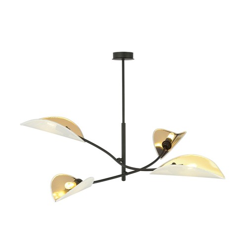 Lotus 4 Vit/Guld taklampa - Ø12 cm, E14, 230V, utan ljuskälla
