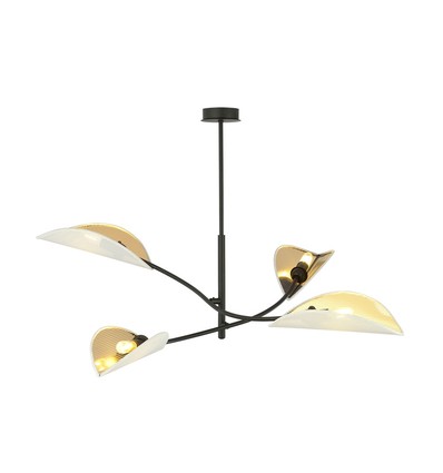 Lotus 4 Vit/Guld taklampa - Ø12 cm, E14, 230V, utan ljuskälla