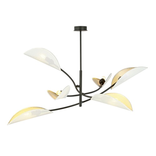 Lotus 6 Vit/Guld taklampa - Ø12 cm, E14, 230V, utan ljuskälla