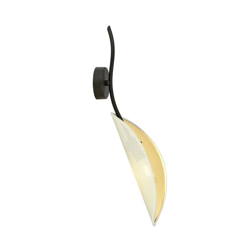Lotus K1 Vit/Guld vägglampa - Ø12 cm, E14, 230V, utan ljuskälla