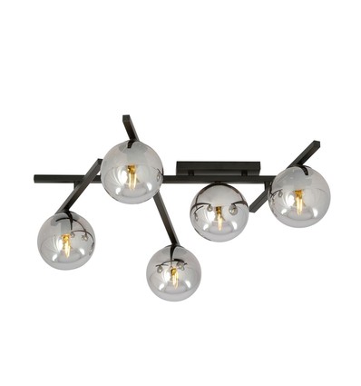 Smart 5 Svart/Grafit taklampa - Ø15 cm, E14, 230V, utan ljuskälla