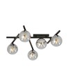 Smart 5 Svart/Grafit taklampa - Ø15 cm, E14, 230V, utan ljuskälla