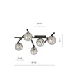 Smart 5 Svart/Grafit taklampa - Ø15 cm, E14, 230V, utan ljuskälla
