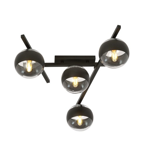 Smart 4 Svart/Rand taklampa - Ø15 cm, E14, 230V, utan ljuskälla