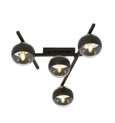 Smart 4 Svart/Rand taklampa - Ø15 cm, E14, 230V, utan ljuskälla