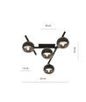 Smart 4 Svart/Rand taklampa - Ø15 cm, E14, 230V, utan ljuskälla