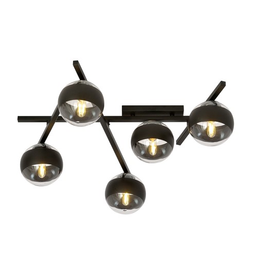 Smart 5 Svart/Rand taklampa - Ø15 cm, E14, 230V, utan ljuskälla