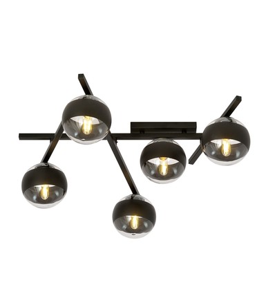 Smart 5 Svart/Rand taklampa - Ø15 cm, E14, 230V, utan ljuskälla
