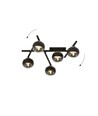 Smart 5 Svart/Rand taklampa - Ø15 cm, E14, 230V, utan ljuskälla