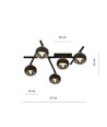 Smart 5 Svart/Rand taklampa - Ø15 cm, E14, 230V, utan ljuskälla