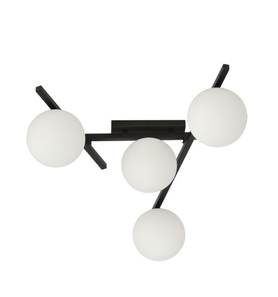 Smart 4 Svart/Opal taklampa - Ø15 cm, E14, 230V, utan ljuskälla.