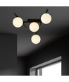 Smart 4 Svart/Opal taklampa - Ø15 cm, E14, 230V, utan ljuskälla.