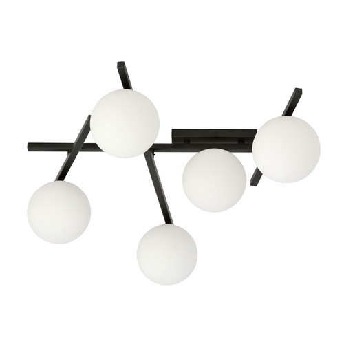 Smart 5 Svart/Opal taklampa - Ø15 cm, E14, 230V, utan ljuskälla