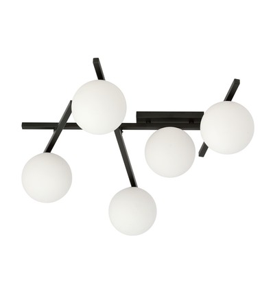 Smart 5 Svart/Opal taklampa - Ø15 cm, E14, 230V, utan ljuskälla