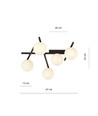 Smart 5 Svart/Opal taklampa - Ø15 cm, E14, 230V, utan ljuskälla