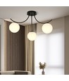 Boston 3 Svart/Opal taklampa - Ø15 cm, E14, 230V, utan ljuskälla
