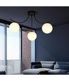 Boston 3 Svart/Opal taklampa - Ø15 cm, E14, 230V, utan ljuskälla